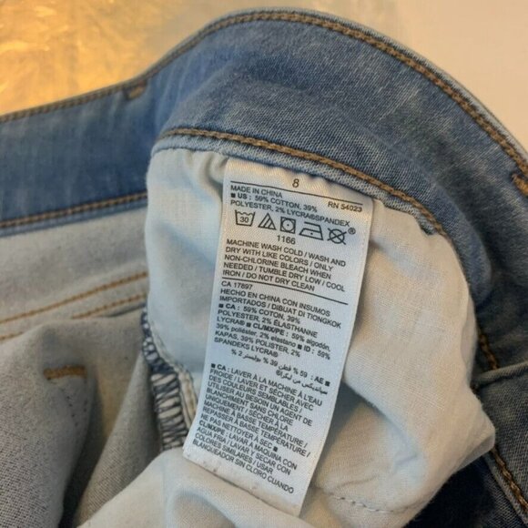 Old Navy Womens 8 Denim Jeans Blue Skinny Secret Soft Light Wash Raw Hem Stretch - Picture 13 of 13